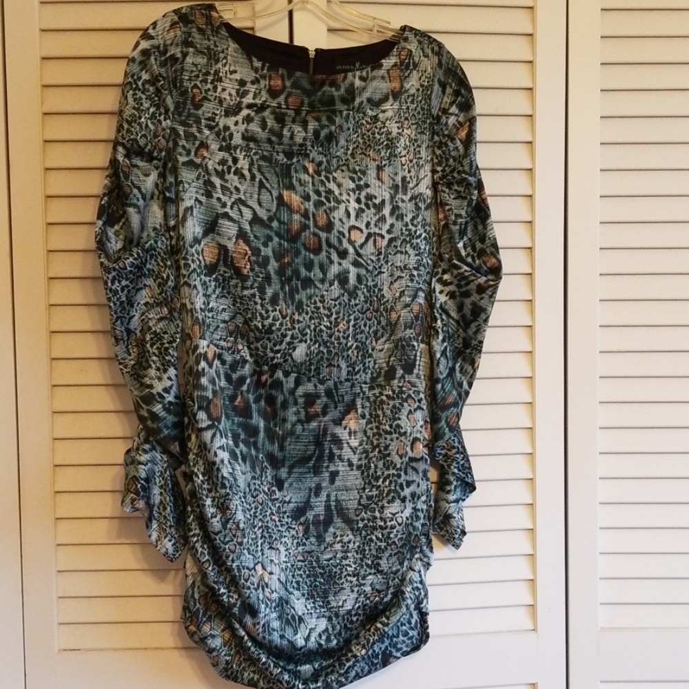 Guess by maciano drapes silk long dress size s